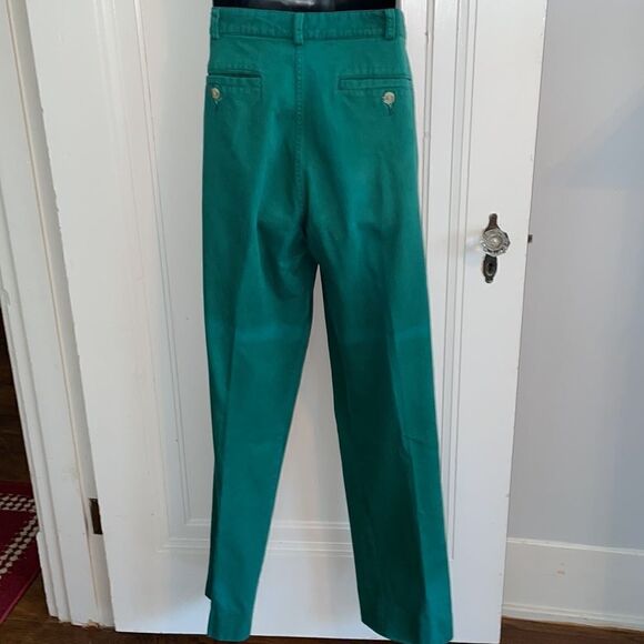Vtg 80s Silver Fern green cotton twill pleat front pants - Picture 4 of 7